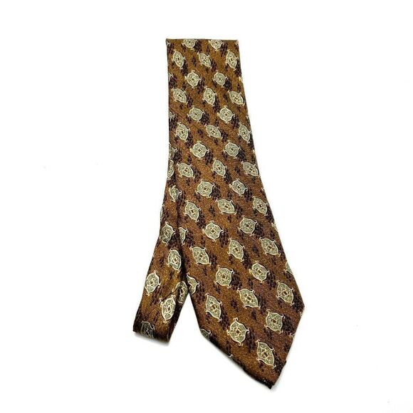 Joseph Abboud Silk Tie Textured Brown Geometric‎ - Picture 6 of 6